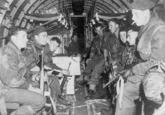 Operational group members in C-47 Dakota